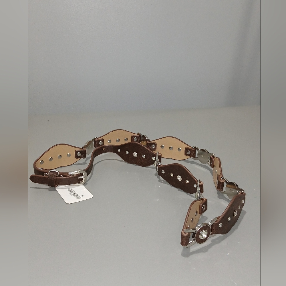 Fashion Woman Brown Belt with Rhinestone NWT - Picture 4 of 4